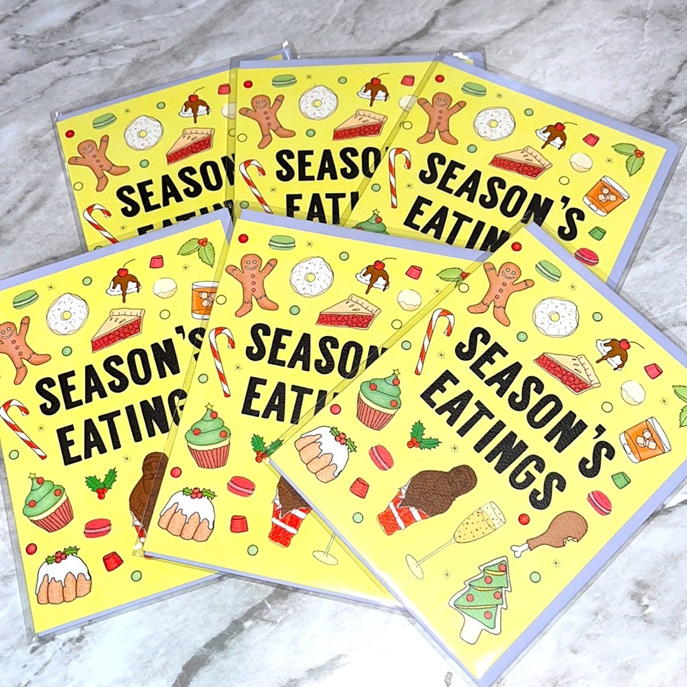 NEW Violet and Clair seasons eatings holiday Christmas cards set of 6